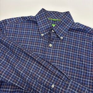 Navy Checkered Men's Casual Shirt